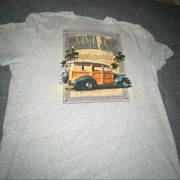Panama Jack Grey Graphic Tee Sz XL Cotton Blend - Picture 4 of 10